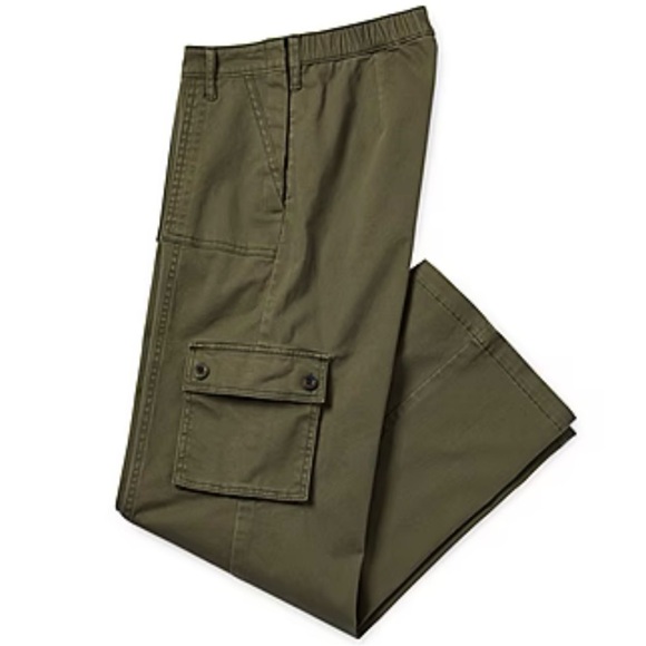 NWT a.n.a women’s size 16W highest-rise wide leg pants bottoms oregano army - Picture 1 of 11